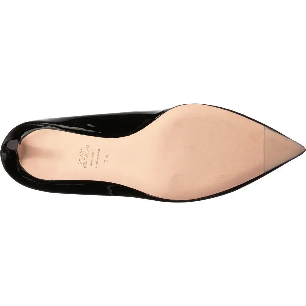 Stuart Weitzman Anny 70 women's shoes Patten Leather heels Black , 9 M